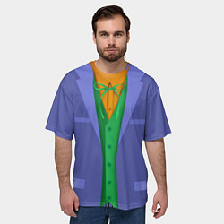 Футболка оверсайз мужская Джокер комиксный костюм низ, цвет: 3D-принт — фото 2