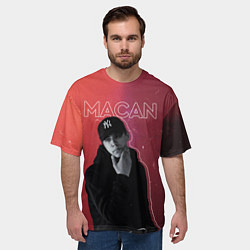 Футболка оверсайз мужская Макан - певец, цвет: 3D-принт — фото 2