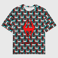 Футболка оверсайз мужская The Elder Scrolls glitch pattern, цвет: 3D-принт