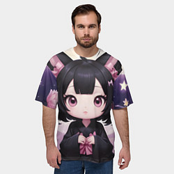 Футболка оверсайз мужская Куроми цветы, цвет: 3D-принт — фото 2