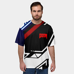 Футболка оверсайз мужская Doom steel geometry, цвет: 3D-принт — фото 2