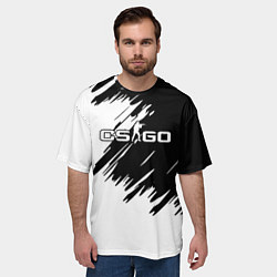 Футболка оверсайз мужская CSGO белые краски, цвет: 3D-принт — фото 2