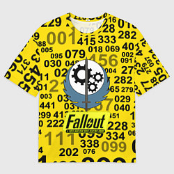 Мужская футболка оверсайз Fallout pattern symbol