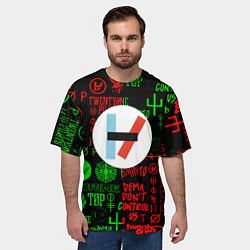 Футболка оверсайз мужская Twenty one pilots music steel, цвет: 3D-принт — фото 2