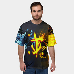 Футболка оверсайз мужская Doom logo monster, цвет: 3D-принт — фото 2