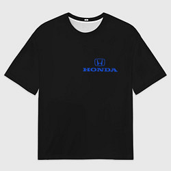 Футболка оверсайз мужская Honda blue logo, цвет: 3D-принт