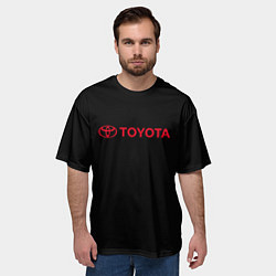 Футболка оверсайз мужская Toyota red logo auto, цвет: 3D-принт — фото 2