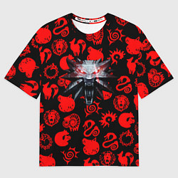 Футболка оверсайз мужская The Witcher anime pattern, цвет: 3D-принт