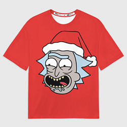 Мужская футболка оверсайз Рик и Морти новогодний Рик