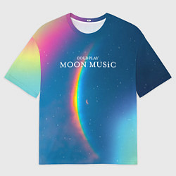 Футболка оверсайз мужская Moon music Coldplay, цвет: 3D-принт