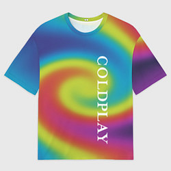 Футболка оверсайз мужская Coldplay moon music album, цвет: 3D-принт