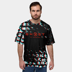 Футболка оверсайз мужская Ghost of tsushima japan glitch, цвет: 3D-принт — фото 2