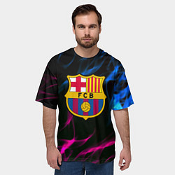 Футболка оверсайз мужская Barcelona neon flame, цвет: 3D-принт — фото 2