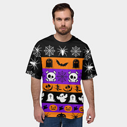 Футболка оверсайз мужская Монстры на хэллоуин, цвет: 3D-принт — фото 2