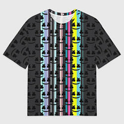 Футболка оверсайз мужская Marshmello dj pattern line, цвет: 3D-принт