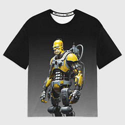 Мужская футболка оверсайз Гомер Симпсон - киборг