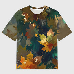 Мужская футболка оверсайз Осень листья