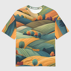 Футболка оверсайз мужская Луга поля, цвет: 3D-принт