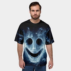 Футболка оверсайз мужская Нейросеть - улыбка привидения, цвет: 3D-принт — фото 2
