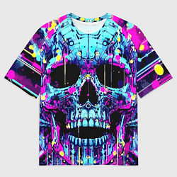 Футболка оверсайз мужская Cool skull sketch - blots, цвет: 3D-принт