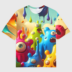 Мужская футболка оверсайз Мультяшные персонажи - нейроарт