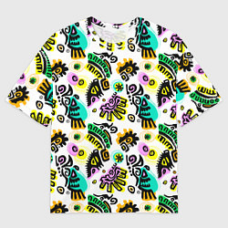 Мужская футболка оверсайз Орнамент майя