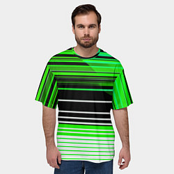 Футболка оверсайз мужская Разноцветные вертикальные линии, цвет: 3D-принт — фото 2