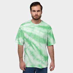 Футболка оверсайз мужская Салатовый тай дай, цвет: 3D-принт — фото 2