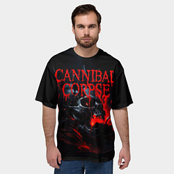 Футболка оверсайз мужская Cannibal Corpse кровавый череп, цвет: 3D-принт — фото 2