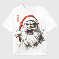 Футболка оверсайз мужская Японский Санта - банзай, цвет: 3D-принт