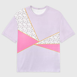 Футболка оверсайз мужская Геометрическая абстракция с треугольниками и пятни, цвет: 3D-принт