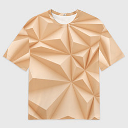 Футболка оверсайз мужская Бежевые полигональные фигуры, цвет: 3D-принт