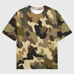 Футболка оверсайз мужская Милитари камуфляж, цвет: 3D-принт