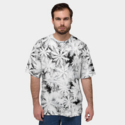 Футболка оверсайз мужская Рождественский мороз на стекле, цвет: 3D-принт — фото 2