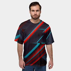 Футболка оверсайз мужская Абстракция из линий, цвет: 3D-принт — фото 2