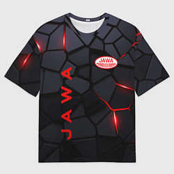 Футболка оверсайз мужская Jawa - плиты с эффектом свечения, цвет: 3D-принт