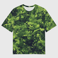 Футболка оверсайз мужская Камуфляж армейский зеленый, цвет: 3D-принт