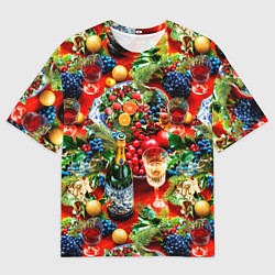 Мужская футболка оверсайз Новогодние угощения