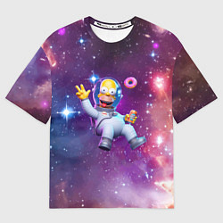 Футболка оверсайз мужская Homer Simpson in space - ai art, цвет: 3D-принт