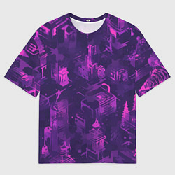 Мужская футболка оверсайз Неоновый городок