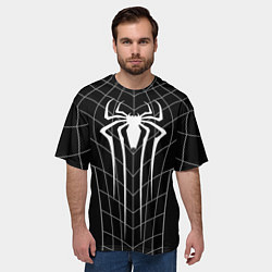 Футболка оверсайз мужская Черный костюм Человека паука, цвет: 3D-принт — фото 2