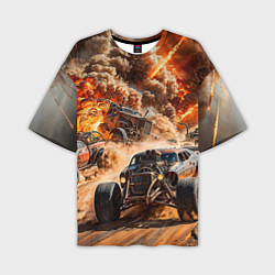 Футболка оверсайз мужская Mad Max - explosion cars, цвет: 3D-принт