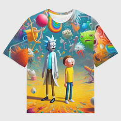 Футболка оверсайз мужская Рик и Морти - сюрреалистическая фантазия, цвет: 3D-принт