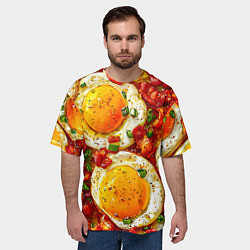 Футболка оверсайз мужская Яичница-глазунья, цвет: 3D-принт — фото 2