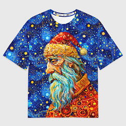 Мужская футболка оверсайз Santa Claus: pop-art-brut-nouveau pointillism