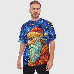 Футболка оверсайз мужская Santa Claus: pop-art-brut-nouveau pointillism, цвет: 3D-принт — фото 2