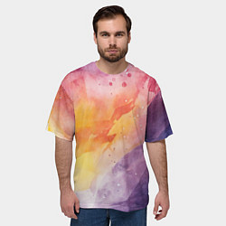 Футболка оверсайз мужская Краски акварели, цвет: 3D-принт — фото 2