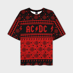 Мужская футболка оверсайз ACDC christmas sweater