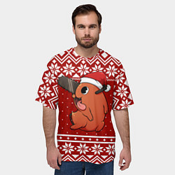 Футболка оверсайз мужская Почита новогодний свитер, цвет: 3D-принт — фото 2