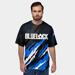 Футболка оверсайз мужская Блюлок - синий языки, цвет: 3D-принт — фото 2